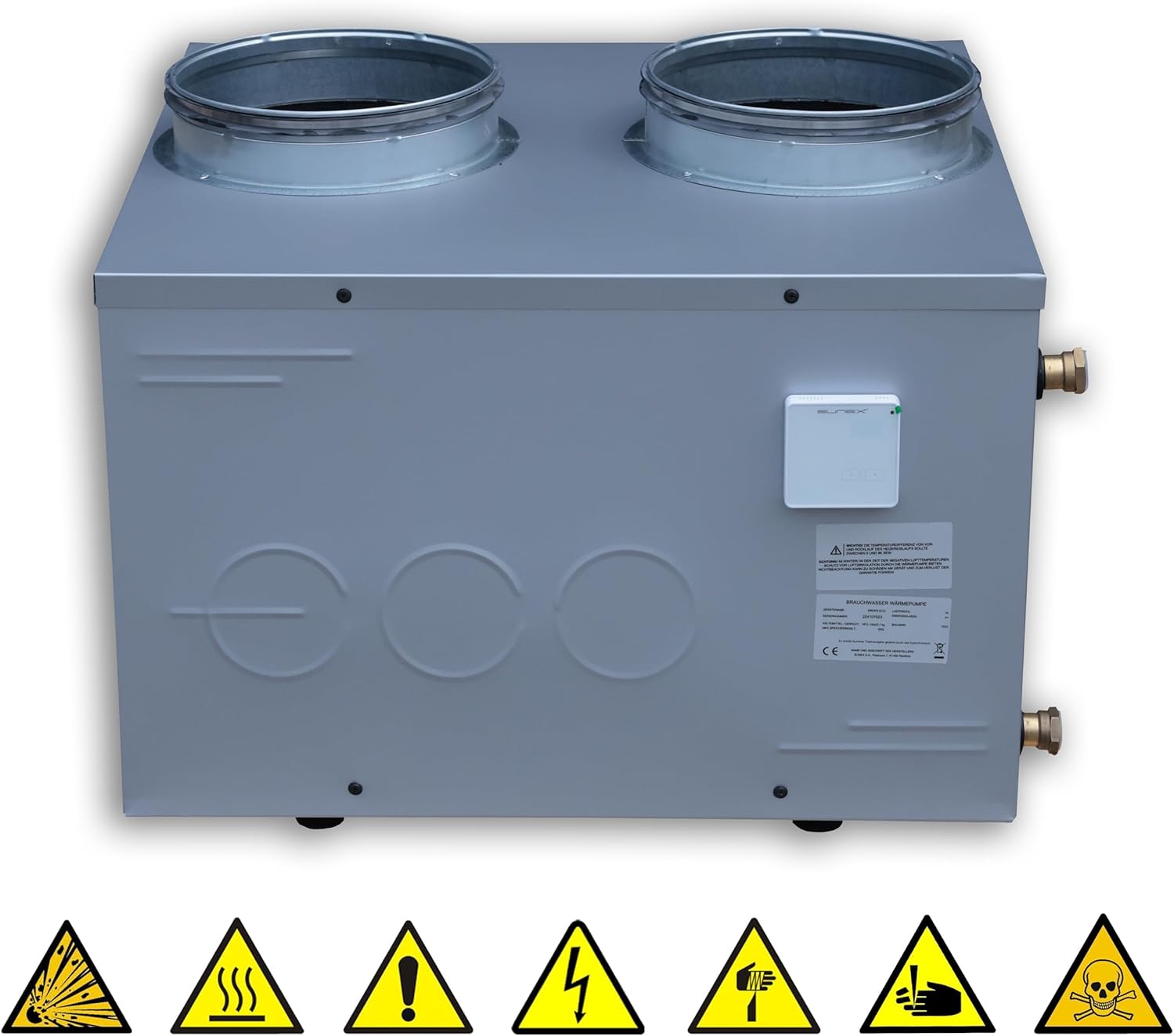 Wärmepumpe DROPS ECO – hocheffizientes Kompaktgerät zur Warmwasserbereitung mit Rotationskompressor, Plattenwärmetauscher & Umwälzpumpe, COP bis 4,5, Energieklasse A+, für Innenbereich