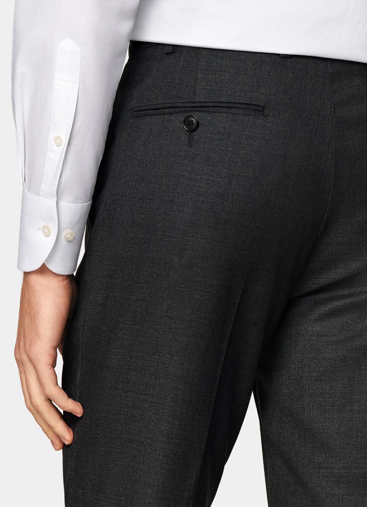 Pantalon de costume Slim Leg Straight gris foncé