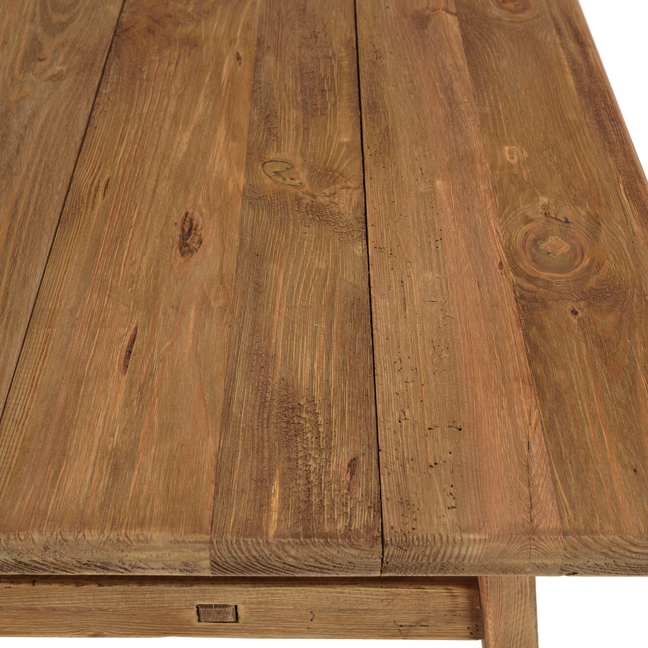 Macabane Table à manger bois Pin recyclé Andrian marron - 140x75 cm