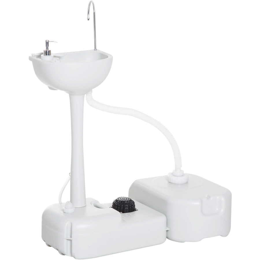 Outsunny Camping Waschbecken mit Abwassertank grau