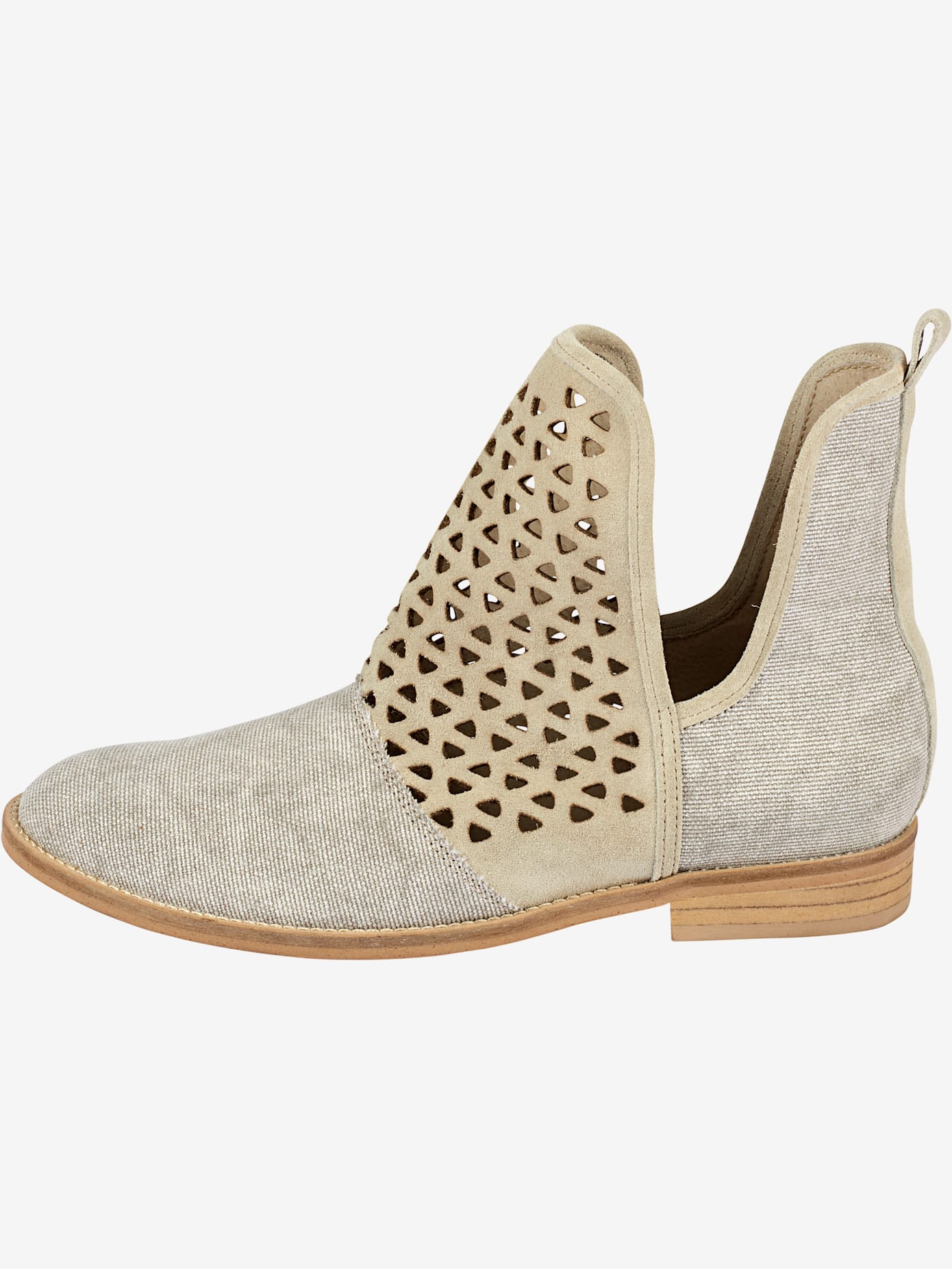 Bottines cuir nappa vachette et textile