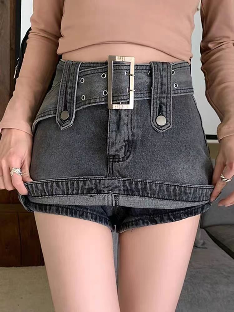 Eiffekee - Hoge taille effen skort