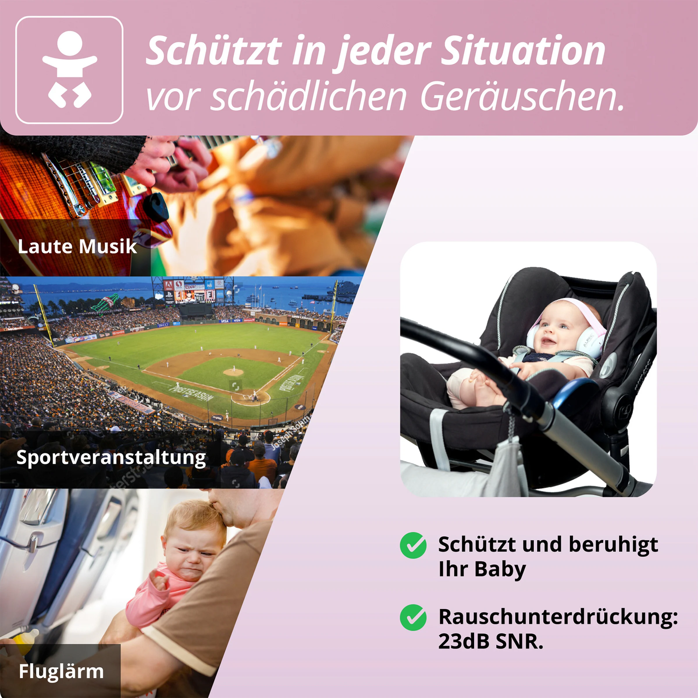 Alpine Muffy Baby Gehörschutz pink