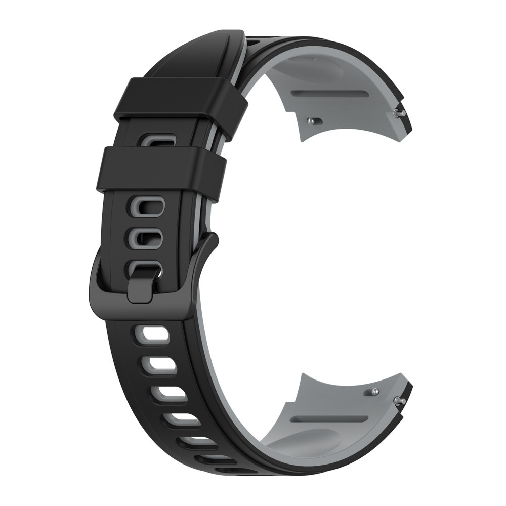 Samsung Galaxy Watch 4 Classic (46mm) Soft Silikon Armband Dual Color (Gelenkumfang: 180-220mm) - Schwarz / Grau