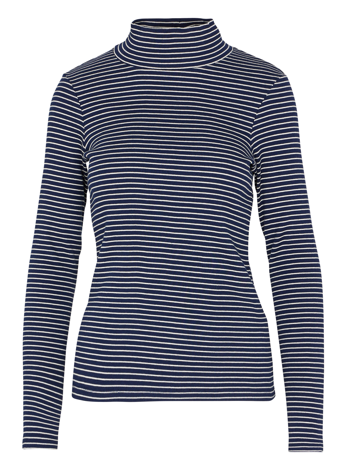 TYSSEM - Pull col montant à rayures | Bleu