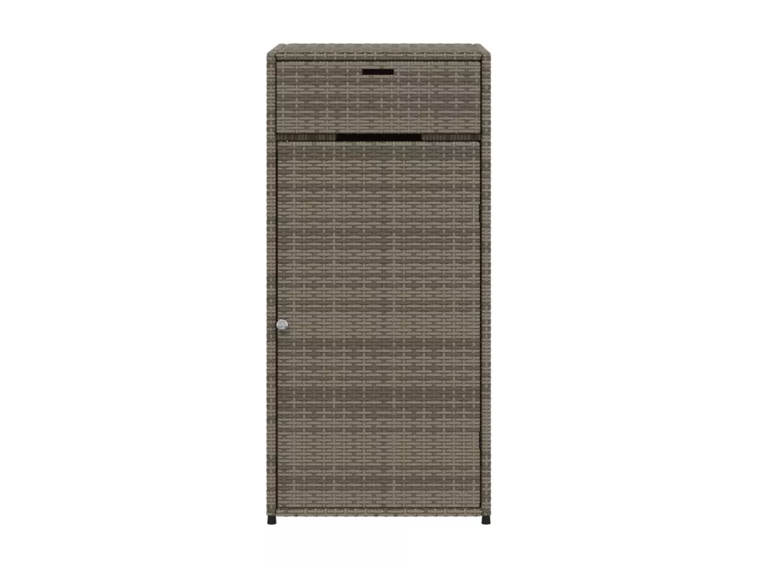 Armoire de rangement de jardin gris 55x55x111 cm résine tressée