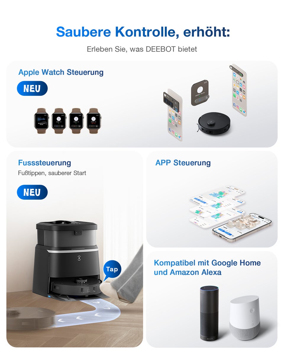 ECOVACS DEEBOT T30 OMNI Zwarte robotstofzuiger