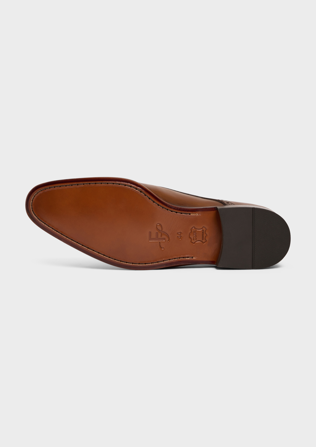 Derbies en cuir lisse cognac