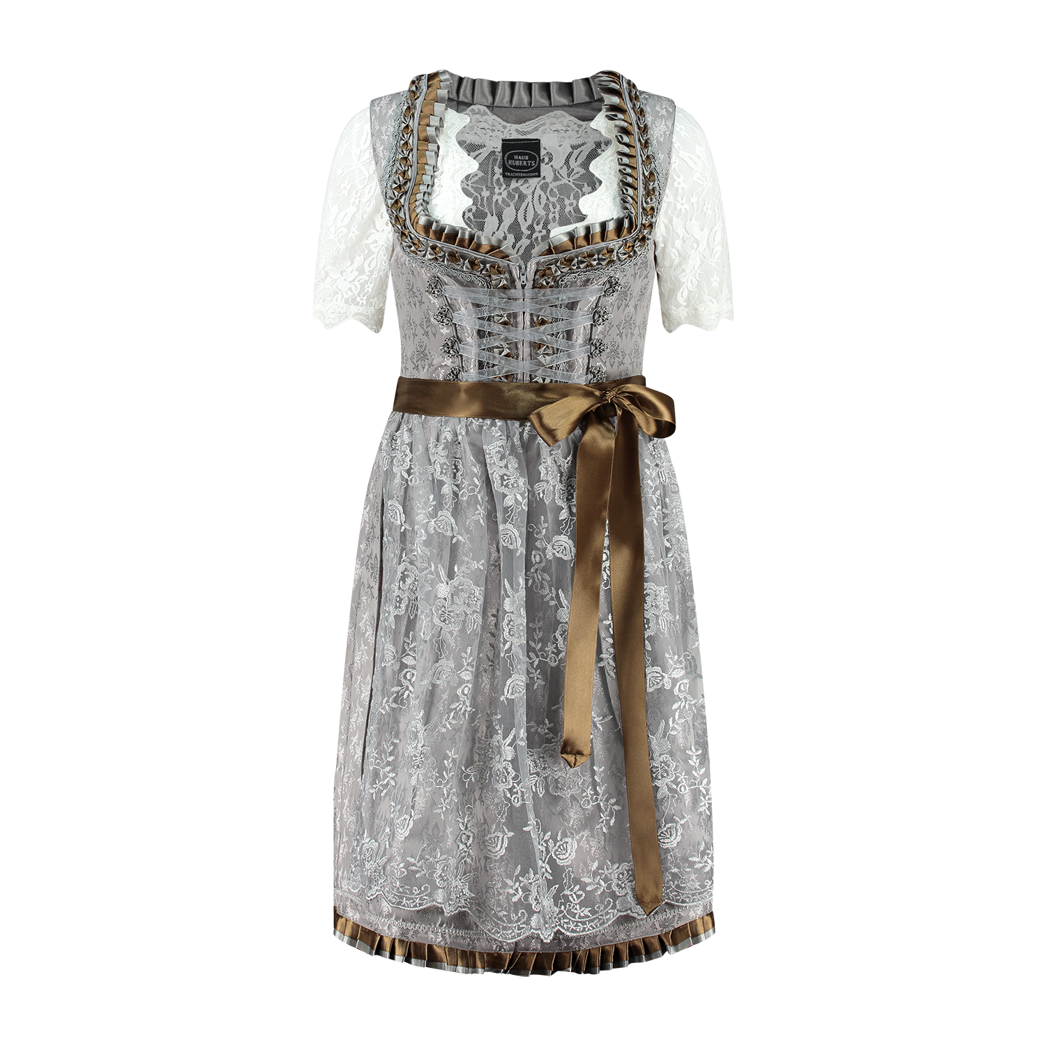 Zilveren Dirndl Jurk Oktoberfest Dames 2 Delig