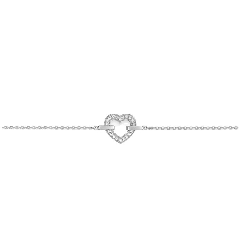 Bracelet Femme - Oxyde de zirconium - Or 18 Carats - Longueur : 18 cm