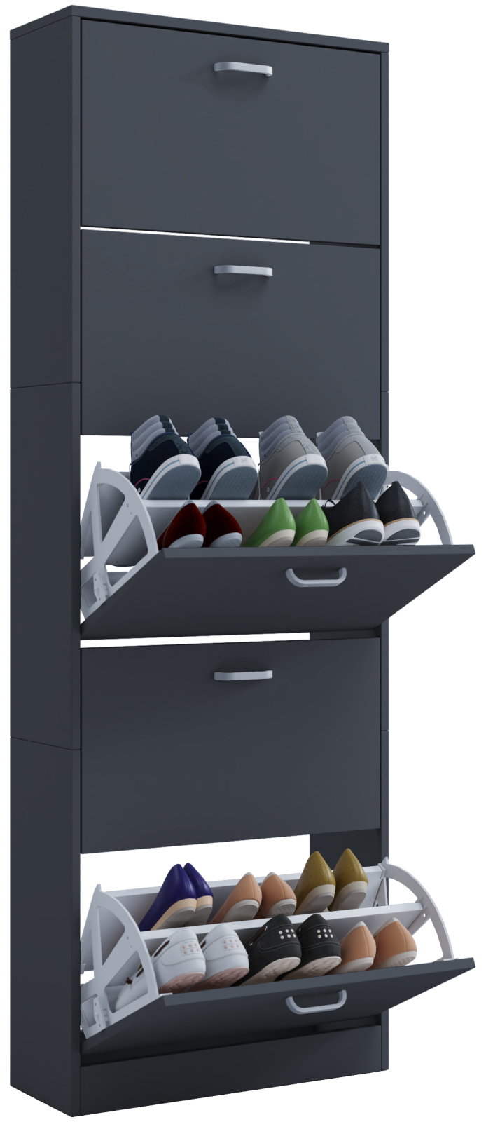 Schuhschrank SIPOS XL - anthrazit - 170x59x22 cm