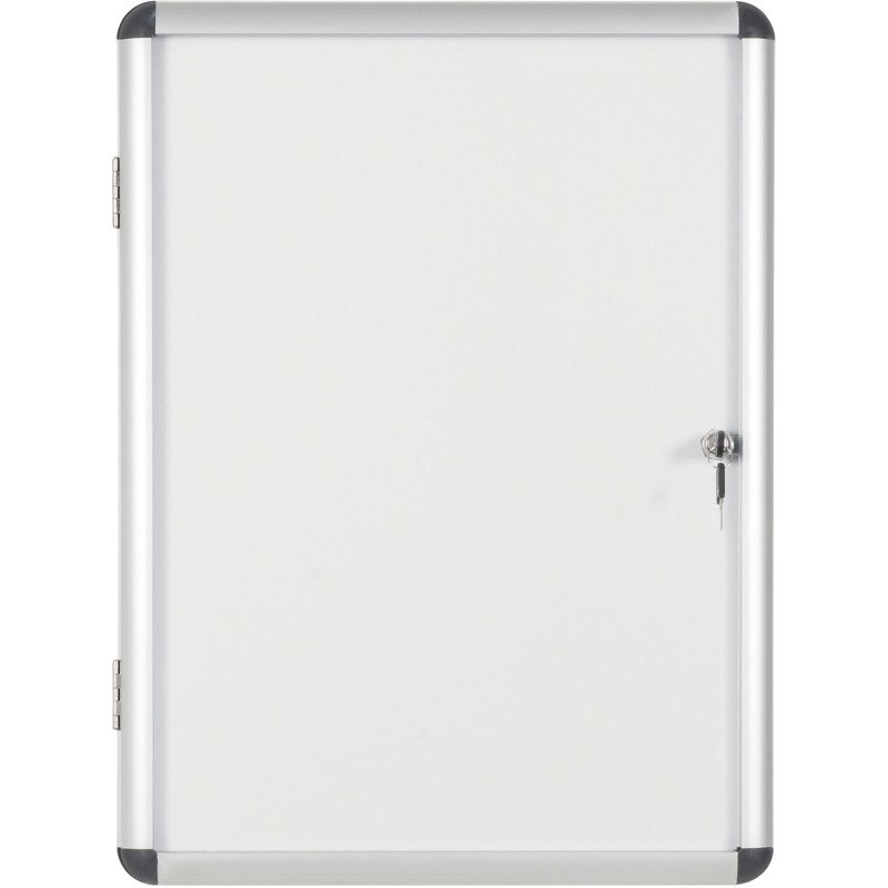 Vitrine intérieure acier laqué porte battante cadre aluminium Bi-Office Enclore - 4 feuilles