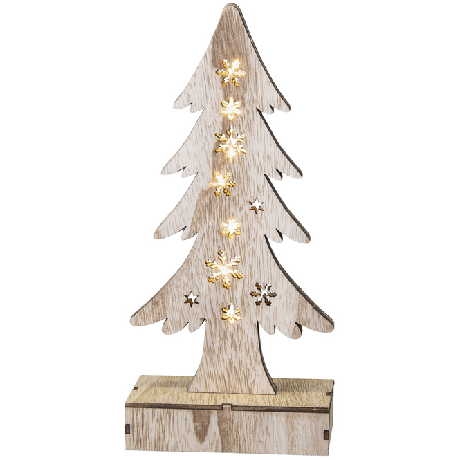 LED-Baum - aus Holz - 11 x 5 x 24 cm