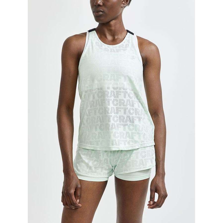 Craft CORE Charge Logo Hardloopshirt Zonder Mouwen Groen Dames
