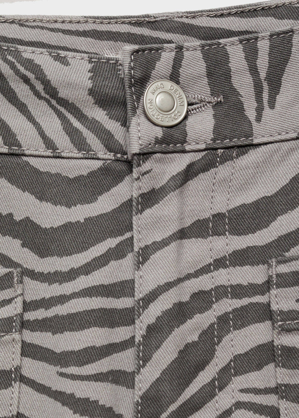 MANGO TEEN broek met zebraprint grijs/donkergrijs