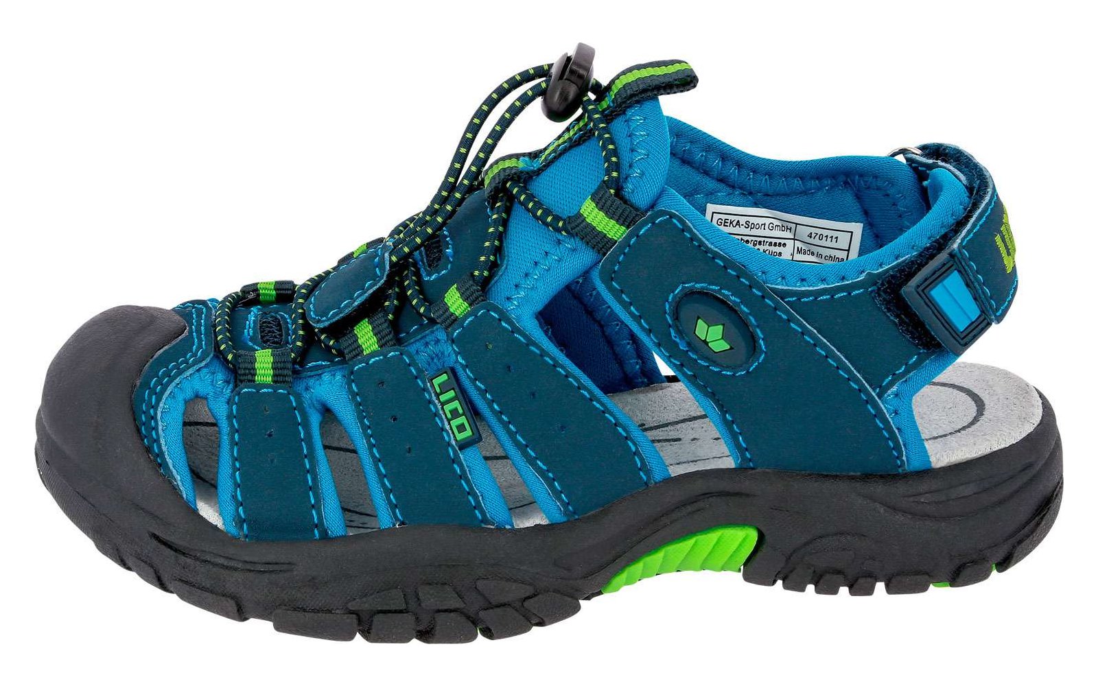 Lico Nimbo Kinder Zehenschutzsandalen blau lemon