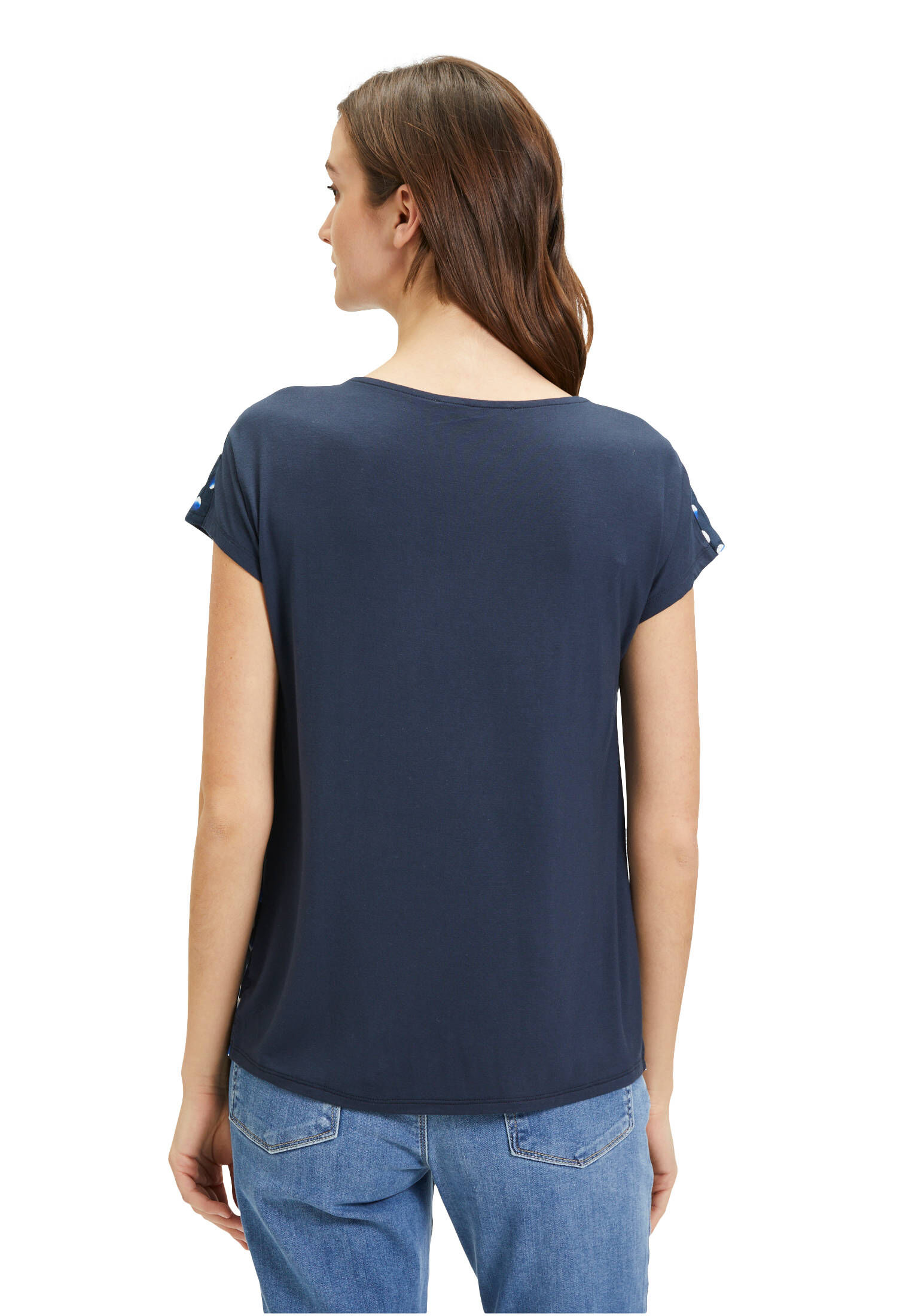 Betty & Co| Damen Blusenshirt mit Webbesatz