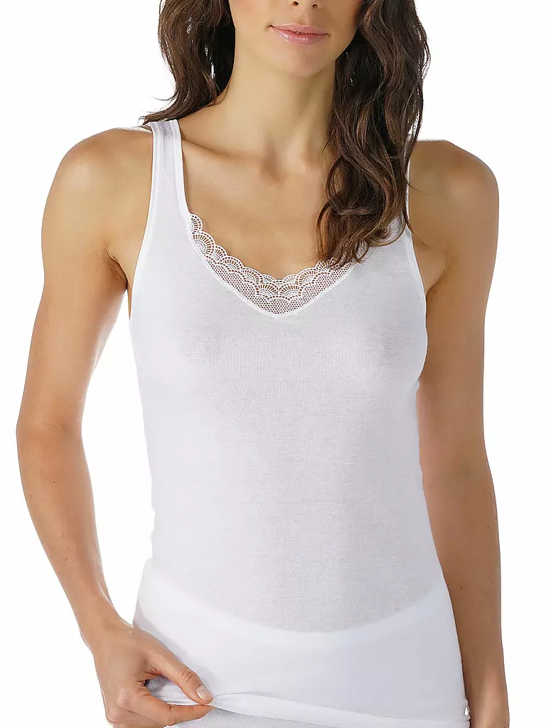 MEY Top mit Spitze (Weiss) weiss