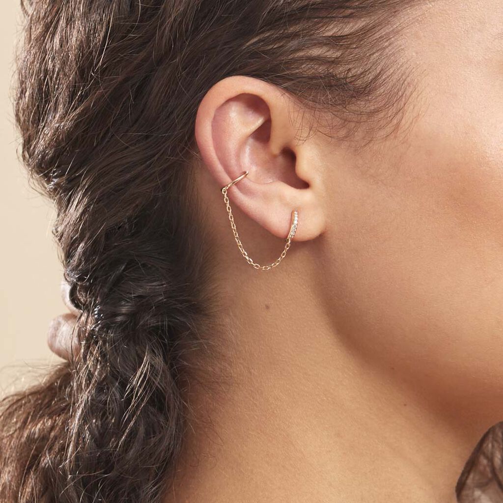 Bijou D'oreille Plaqué Or Maurizio Oxydes De Zirconium