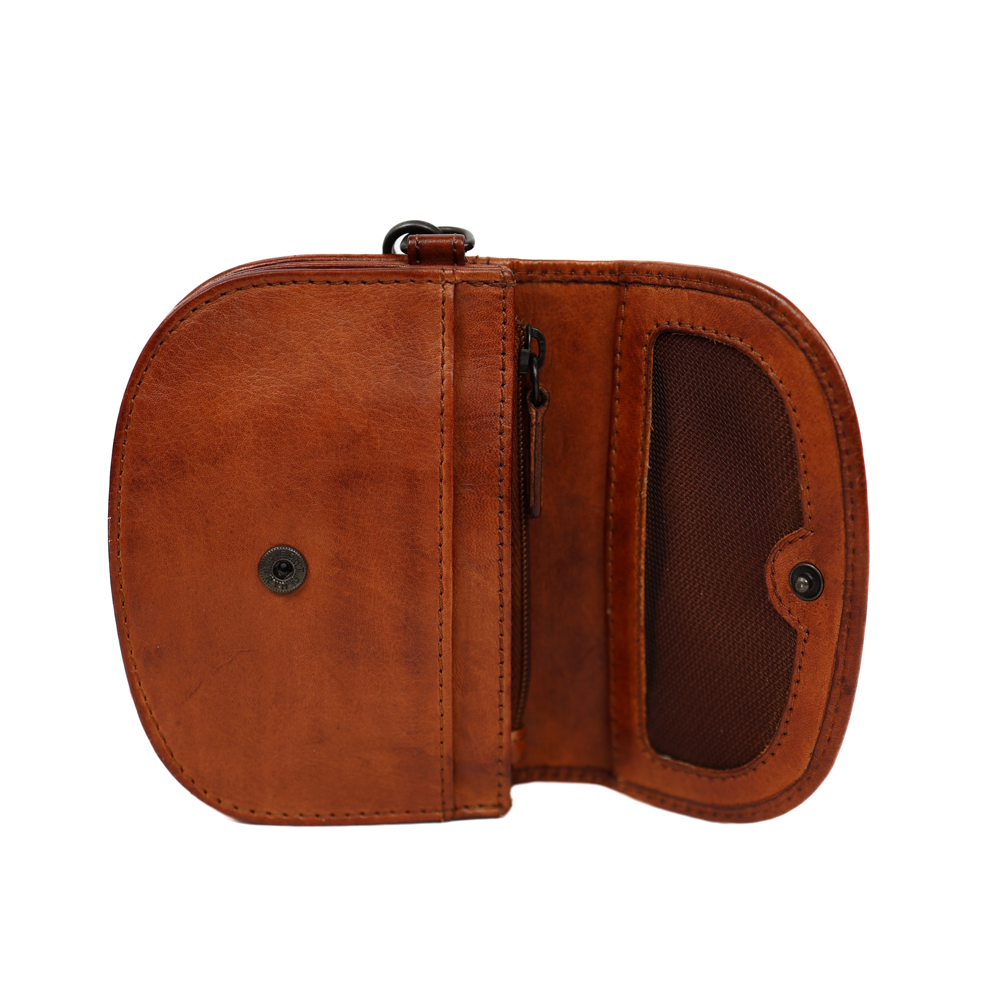 Portemonneetje met polsband 'Eva' cognac Cognac