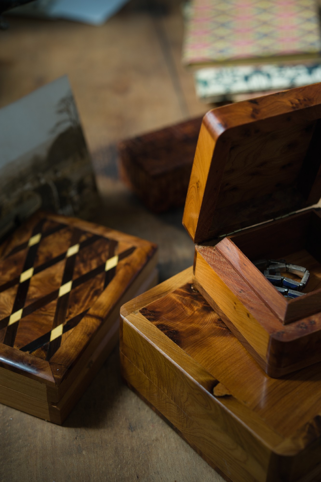 Thuja Box, braun, T 9 cm, B 6 cm, H 4 cm von fischer's lagerhaus