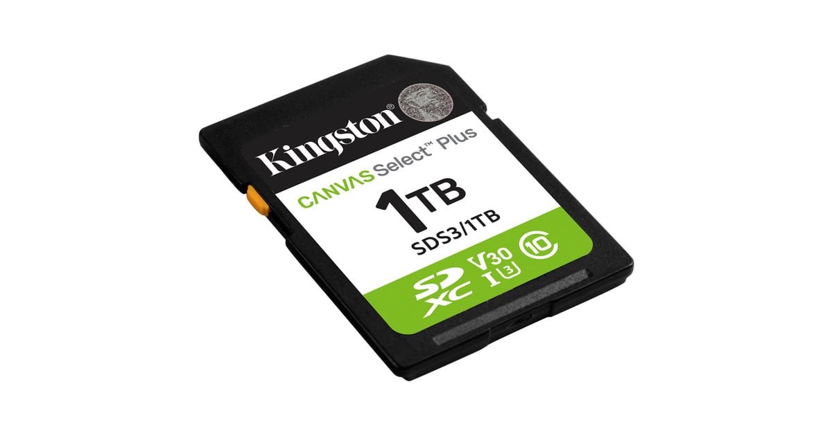 KingstonCanvas Select Plus 1 TB SDXC geheugenkaart  (UHS-I U3, Class 10, V30)