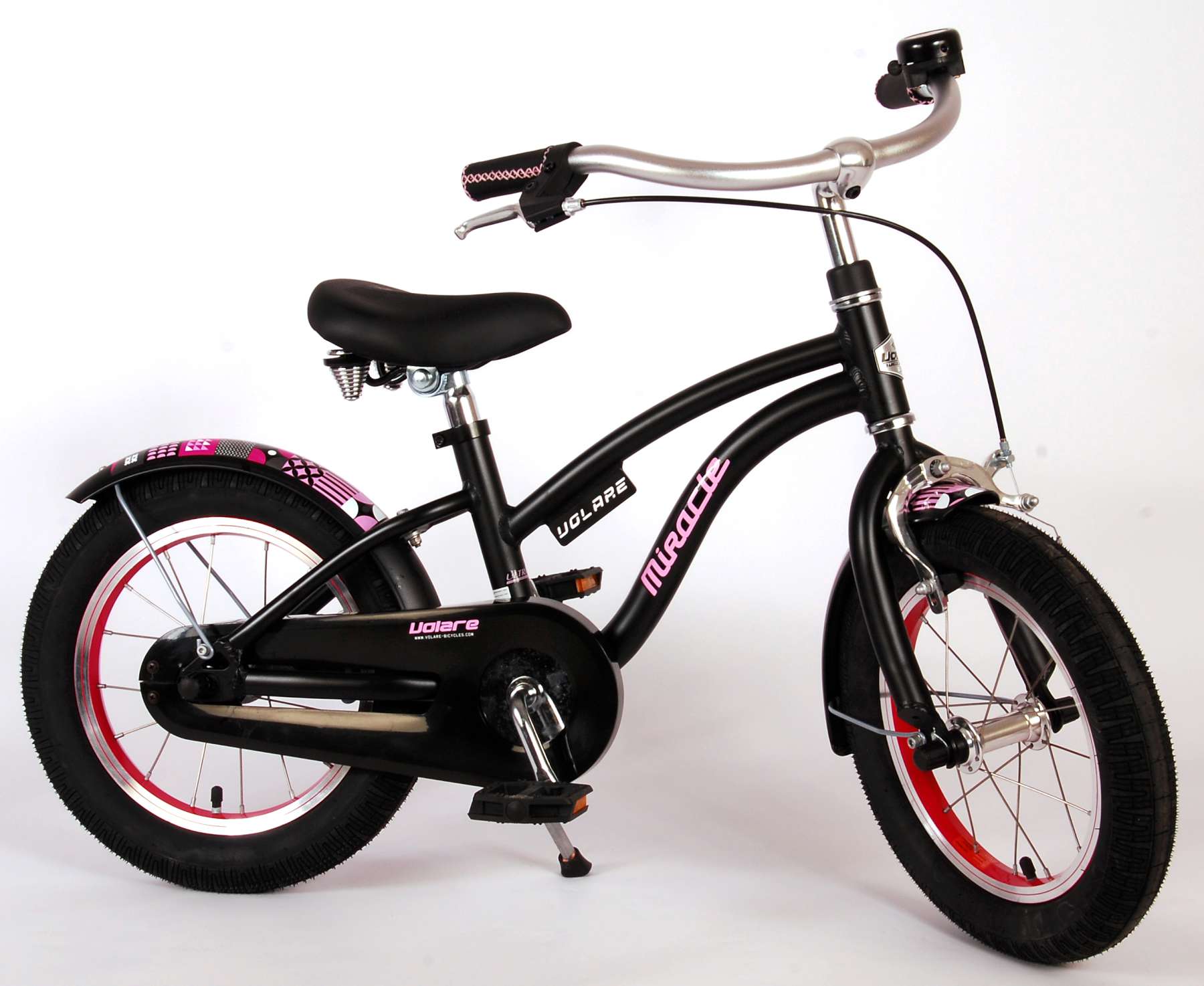 Kinderfahrrad Miracle Cruiser Mädchen 14 Zoll Kinderrad Mattschwarz