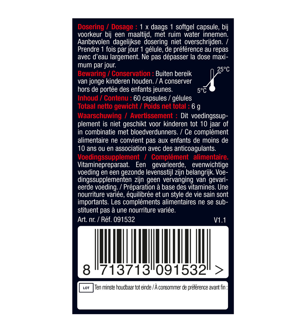 Lucovitaal Vitamine K2 + D3 (60 capsules)