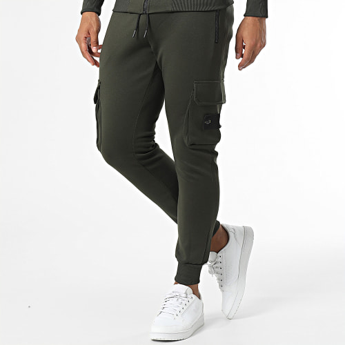 Ensemble Veste Zippée Et Pantalon Cargo Vert Kaki
