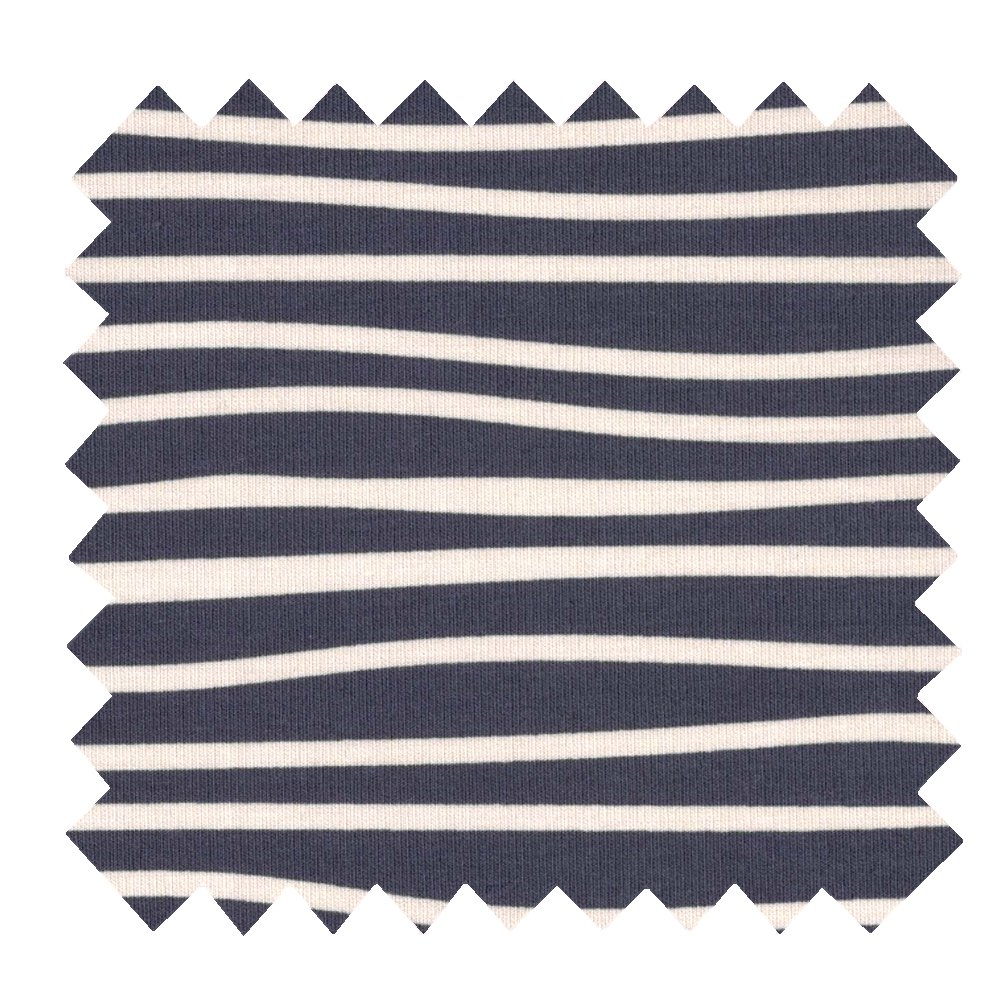 Tissu Jersey Rayé Ivoire Marine