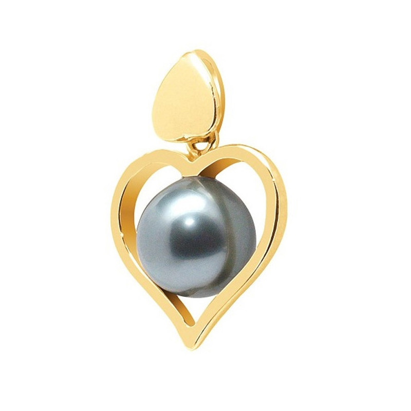 Pendentif C?ur Perle de Tahiti et Or Jaune 750/1000