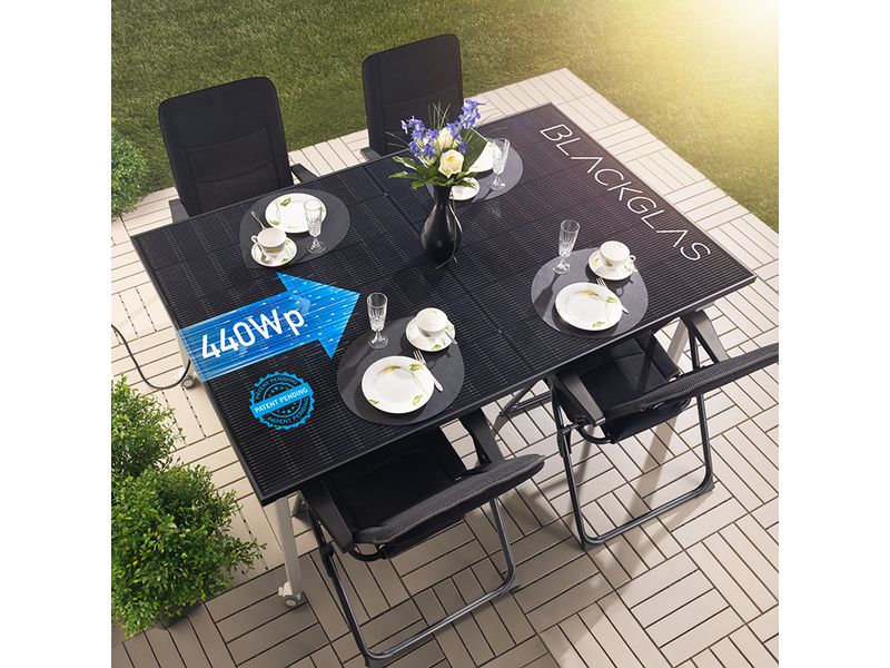 BLACKGLAS Solartisch ECOflexPRO 440 Wp Balkonkraftwerk für nachhaltige Energiegewinnung