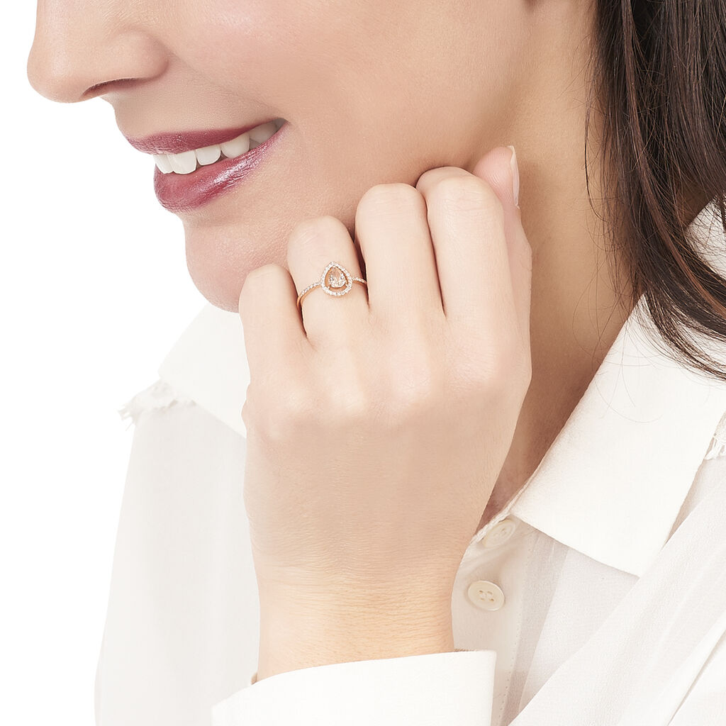 Bague Or Rose Morganite Et Diamant