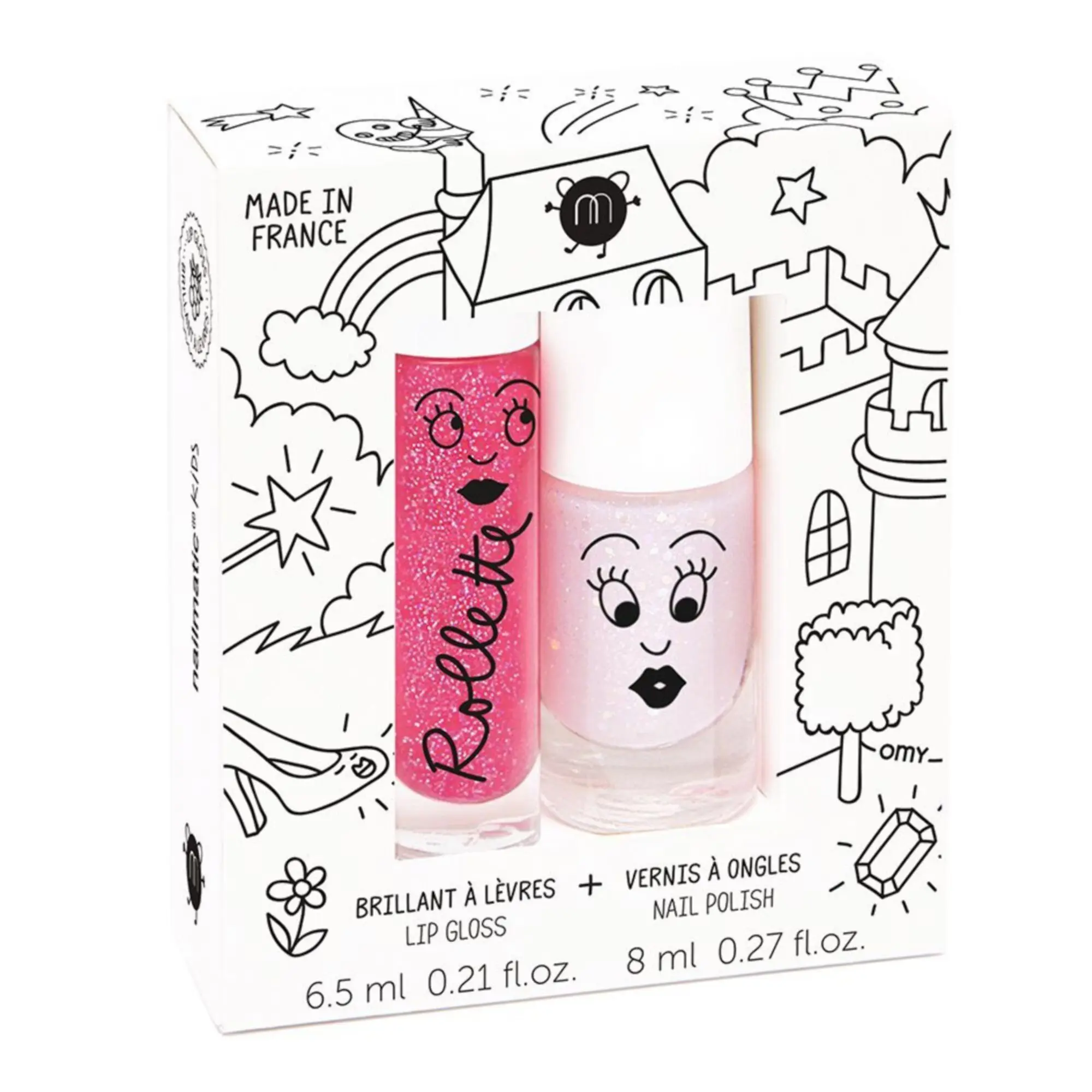 Nailmatic - Coffret Fairytales Vernis Polly & Rollette Framboise- Coffret enfant
