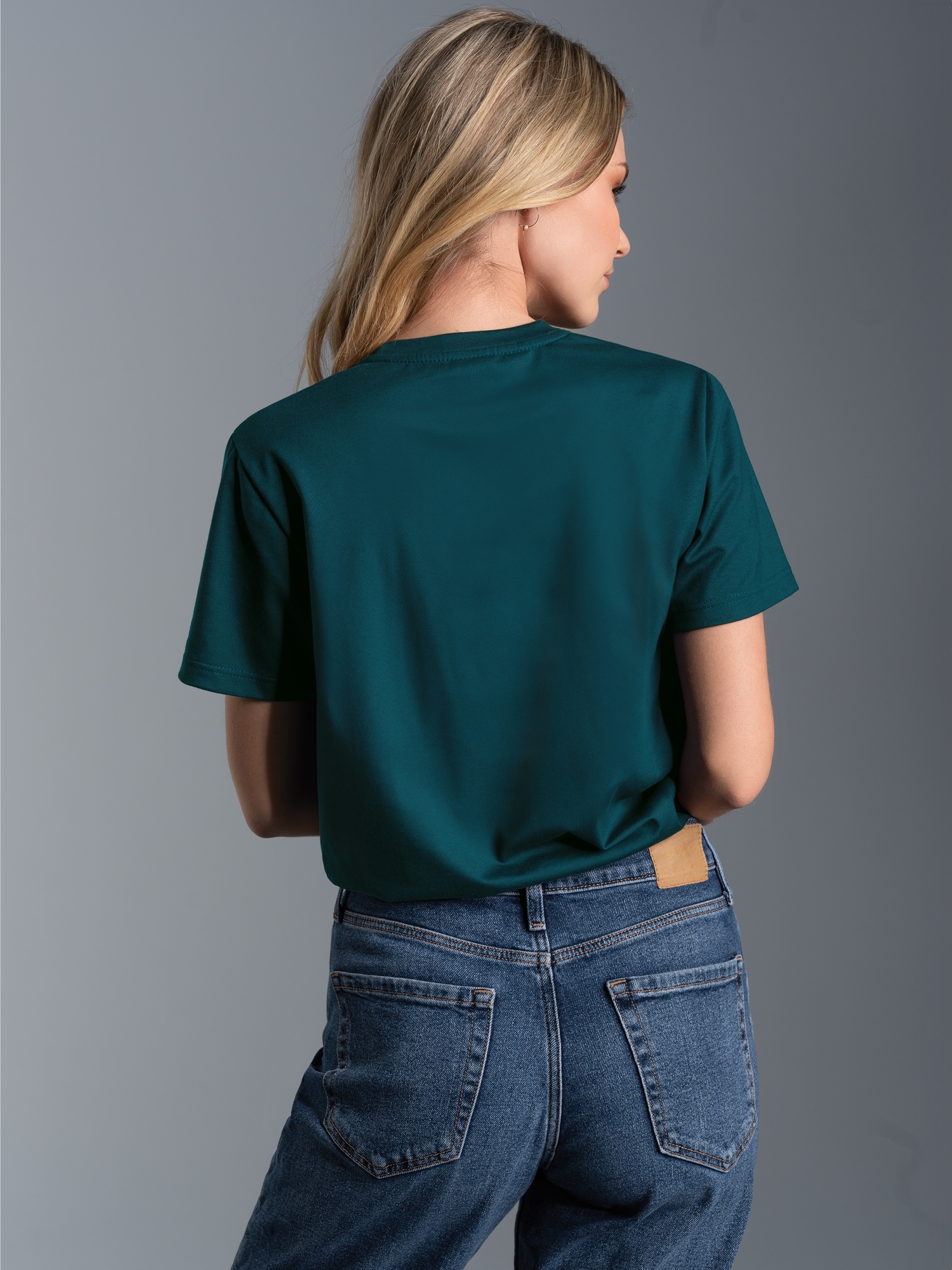 Slim Fit T-Shirt aus DELUXE Baumwolle Saphir