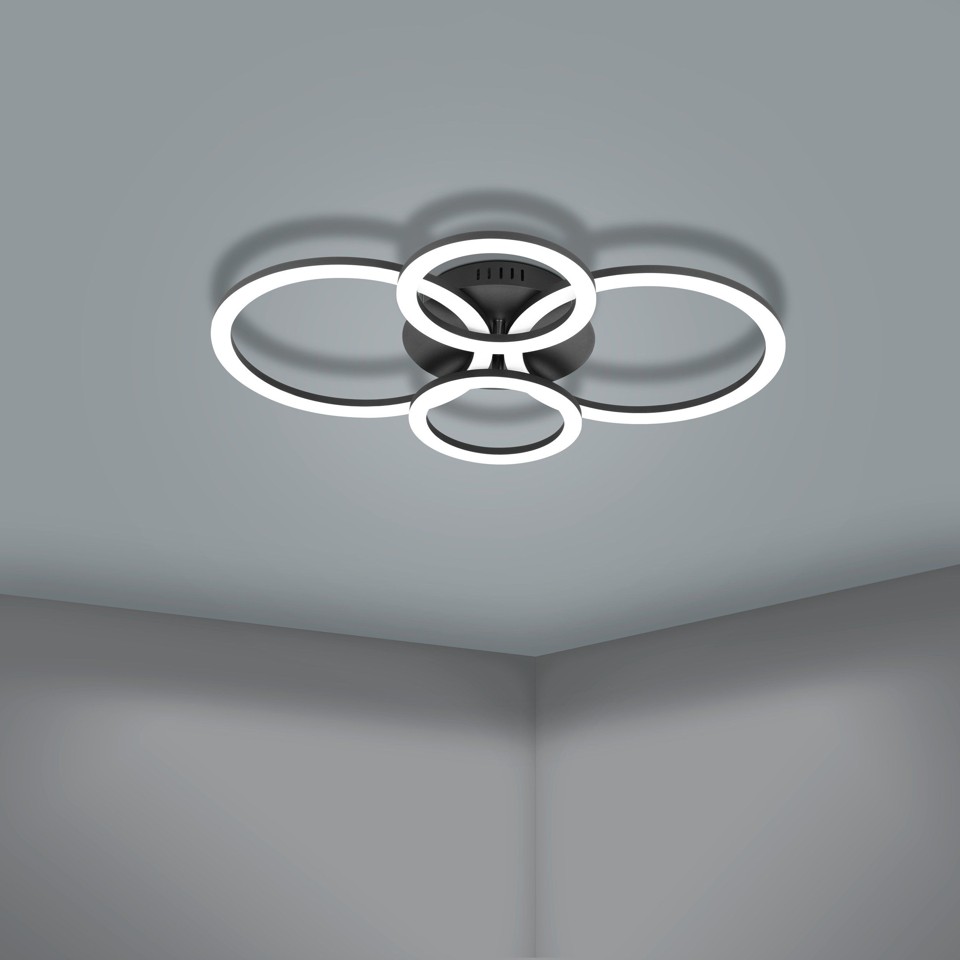EGLO - Paranday-Z loftlampe m/cirkler sort 61,5x45 - TW - Zigbee, Bluetooth