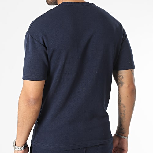 Ensemble Tee Shirt Et Short Jogging Bleu Marine