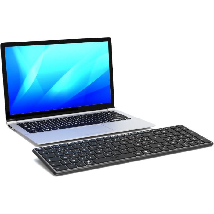 Port Designs 911002FR clavier maison/bureau RF sans fil + Bluetooth AZERTY Français Noir, Gris