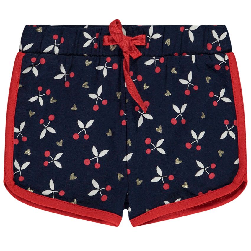 Short de sport imprimé fantaisie pour bébé fille - Bleu marine