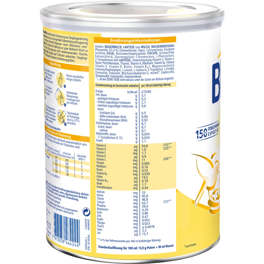 Nestlé BEBA 3 Folgemilch 800 g ab dem 10. Monat