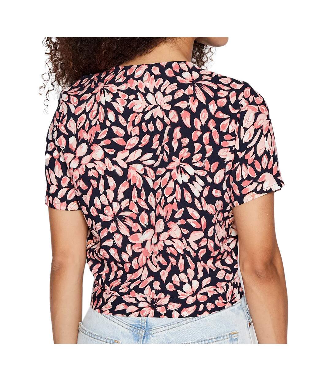 Blouse Marine/Rose à fleurs Femme Vero Moda Easy