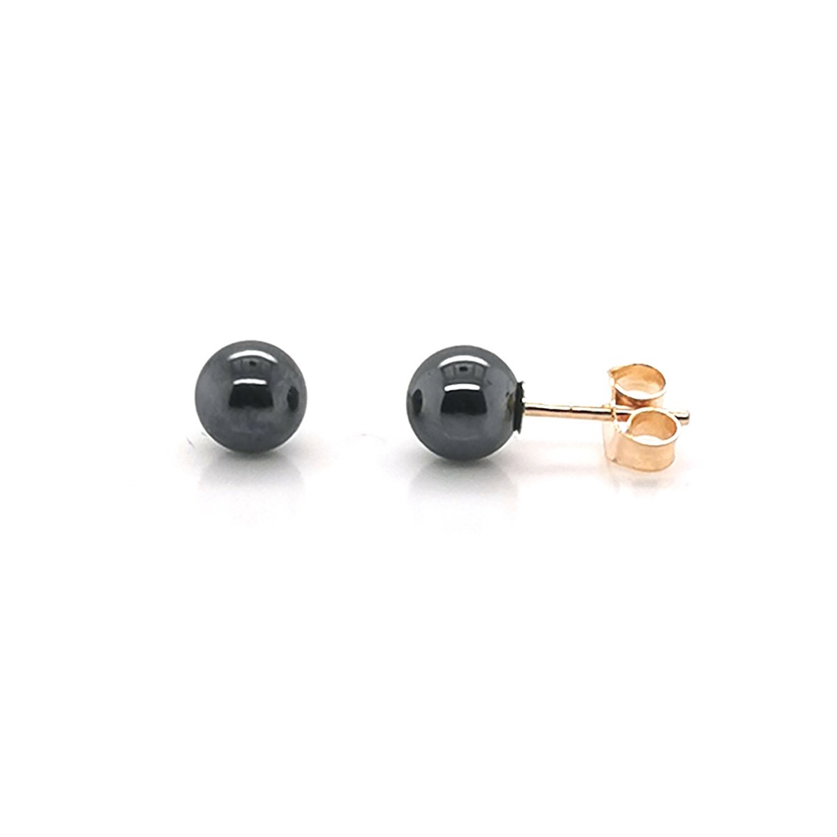 Boucles d'oreilles Brillaxis hématite or 18 carats5mm