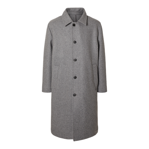 Annarr Frey Wool Frakke, Grey Melange, XL
