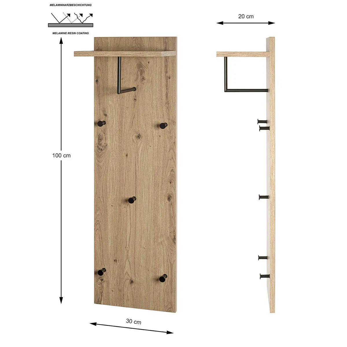 Pegane Garde-robe Murale Chêne