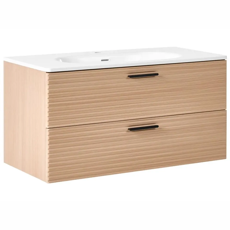 ARAPA - Wandgemonteerd meubel met wasbak - Lichtbruin - MDF