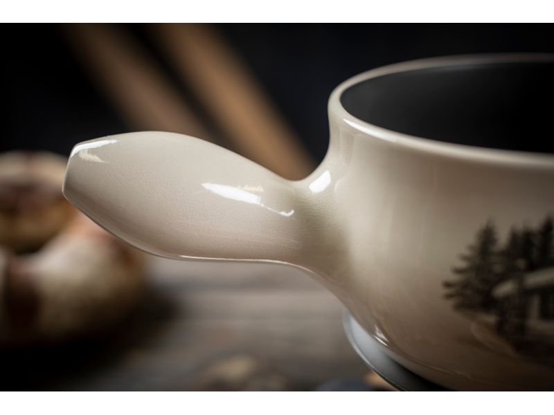 Kuhn Rikon Fondue-Caquelon Chalet Weiss, Ø 20 cm Fonduepfanne