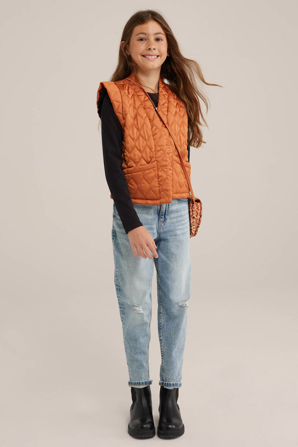 WE Fashion gilet donkeroranje