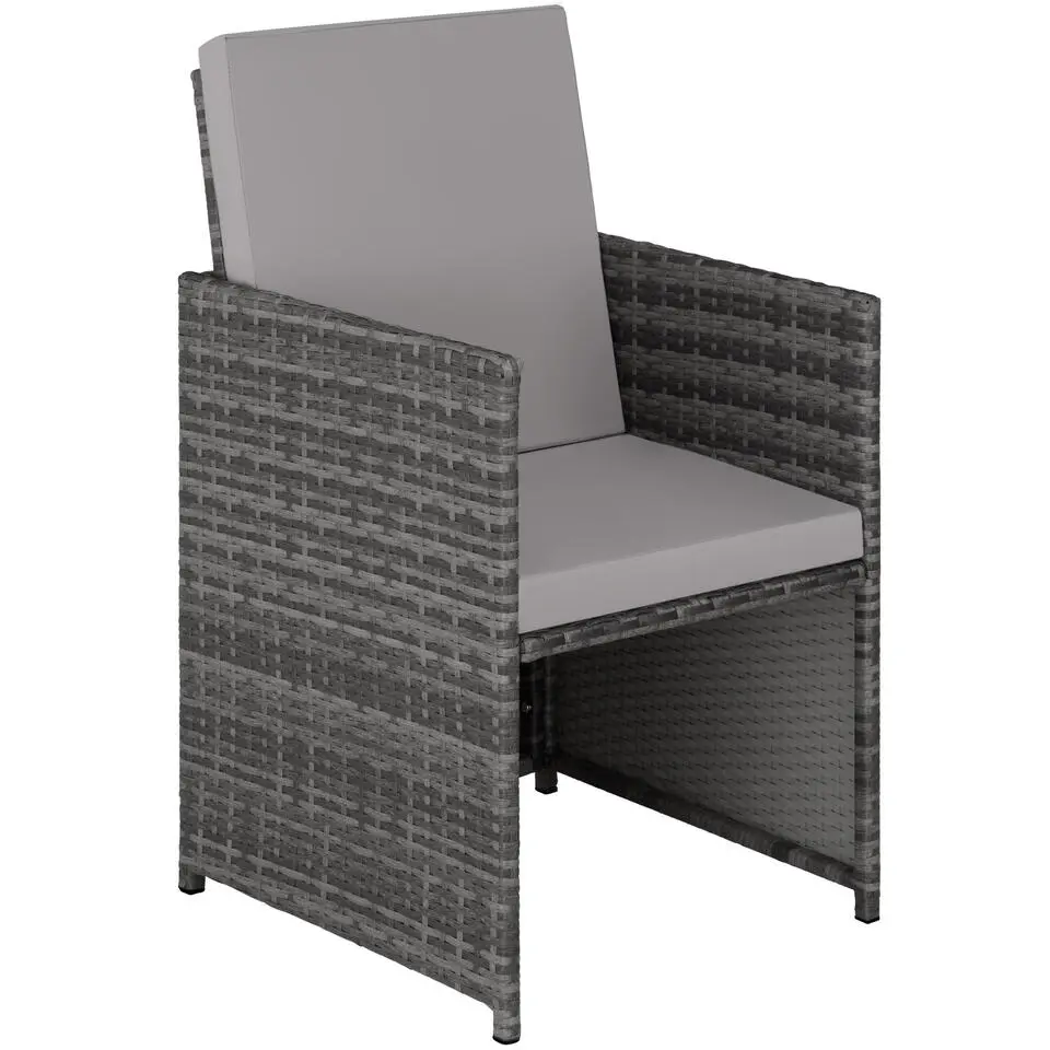 tectake Wicker tuinset Lausanne 2 1 - Grijs
