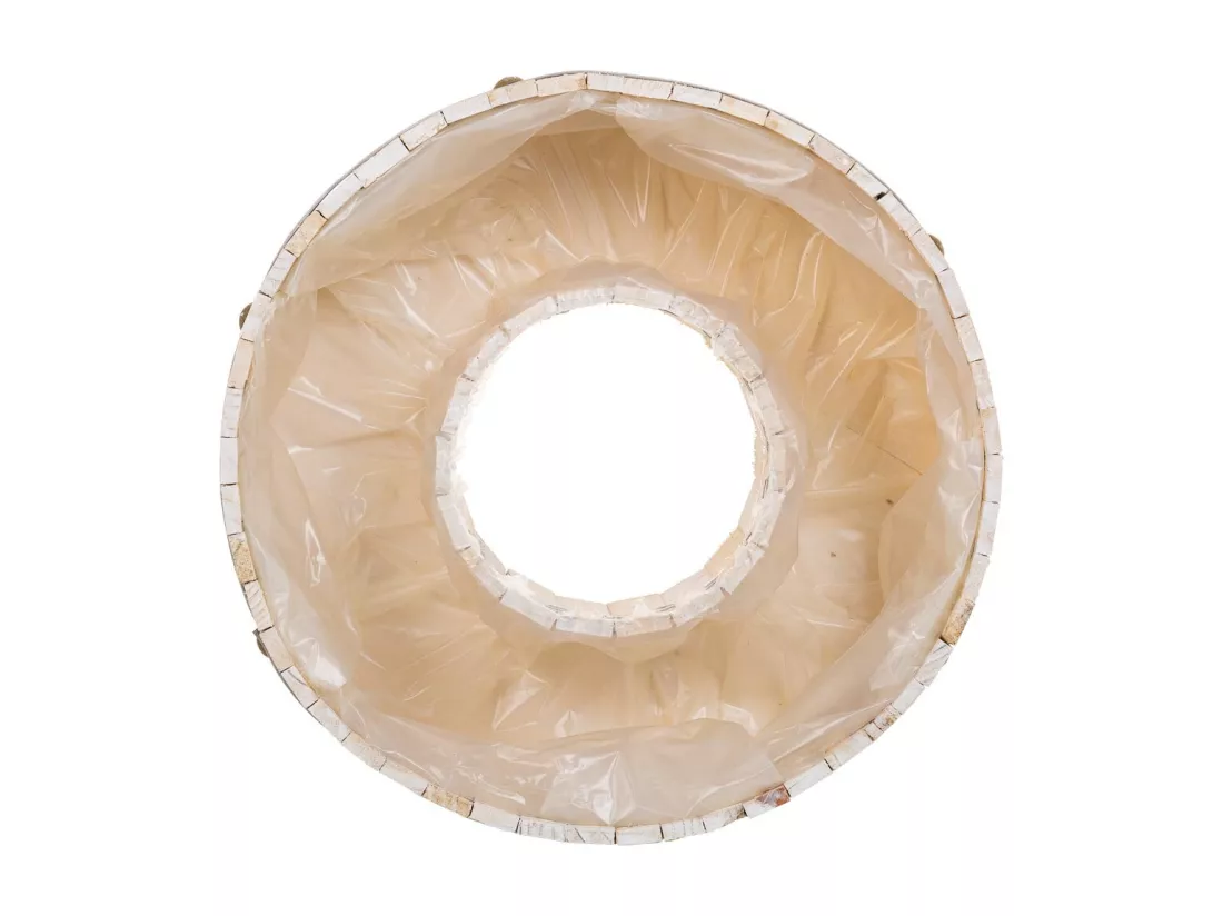 Panier rond en bois gris 36x36x11h