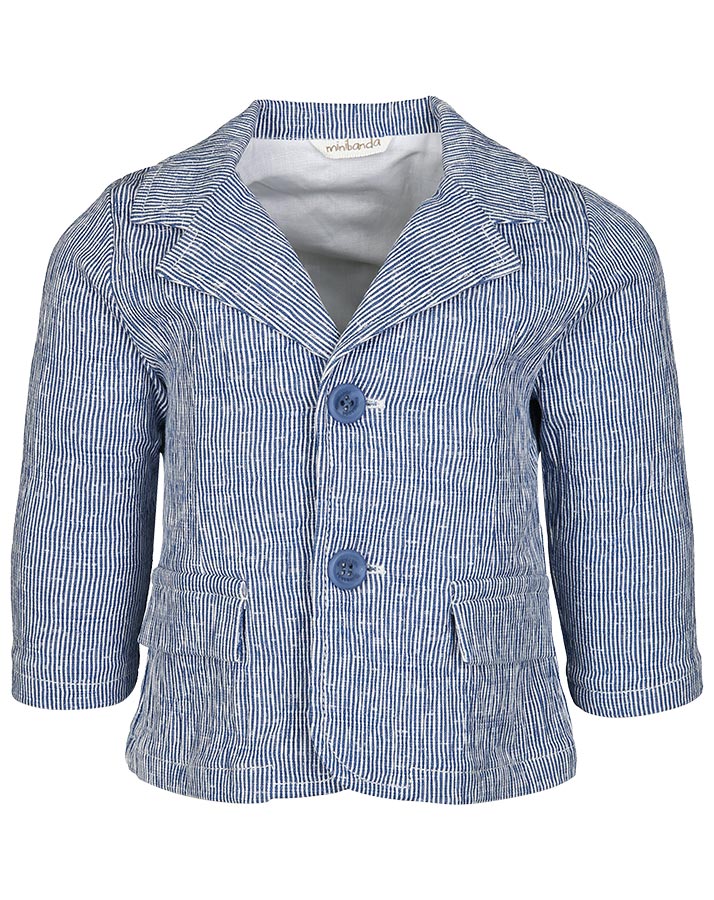 Jeans-Sakko HAFEN geringelt in denim/weiß